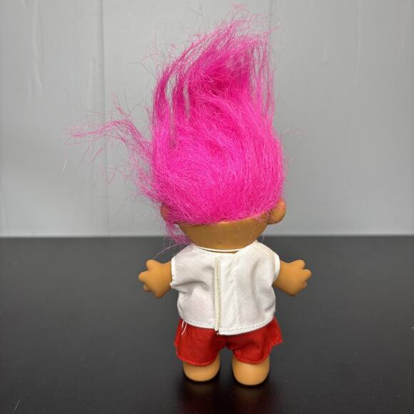 Vintage Russ 5” Lifeguard Troll Doll Pink Hair w Whistle & Uniform - Picture 2 of 8